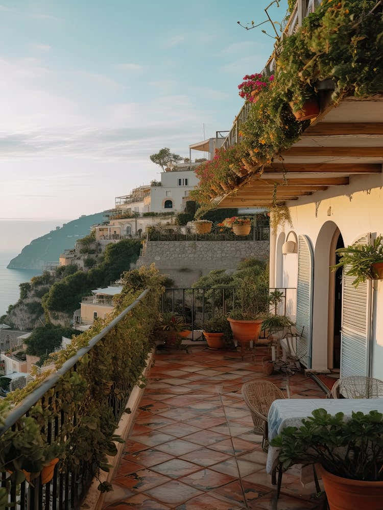 Positano Terrace Summer Vintage Photography