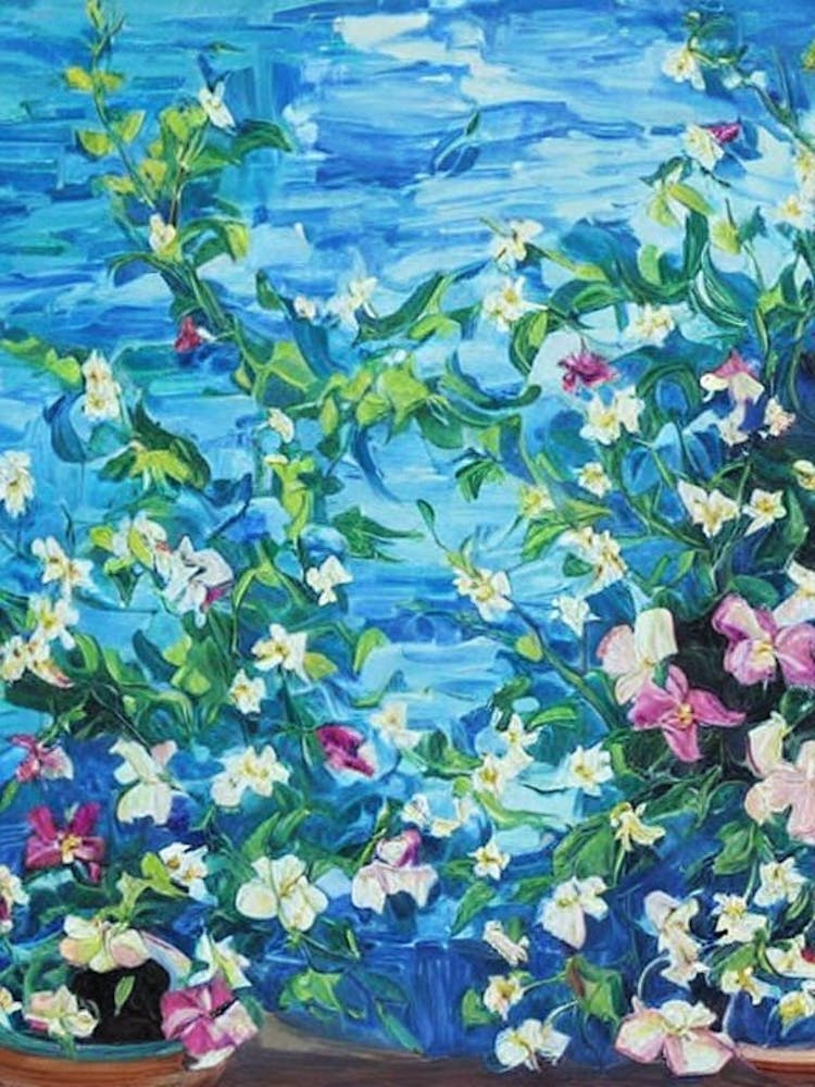 Petunia Floral Print Bright Painting Flower