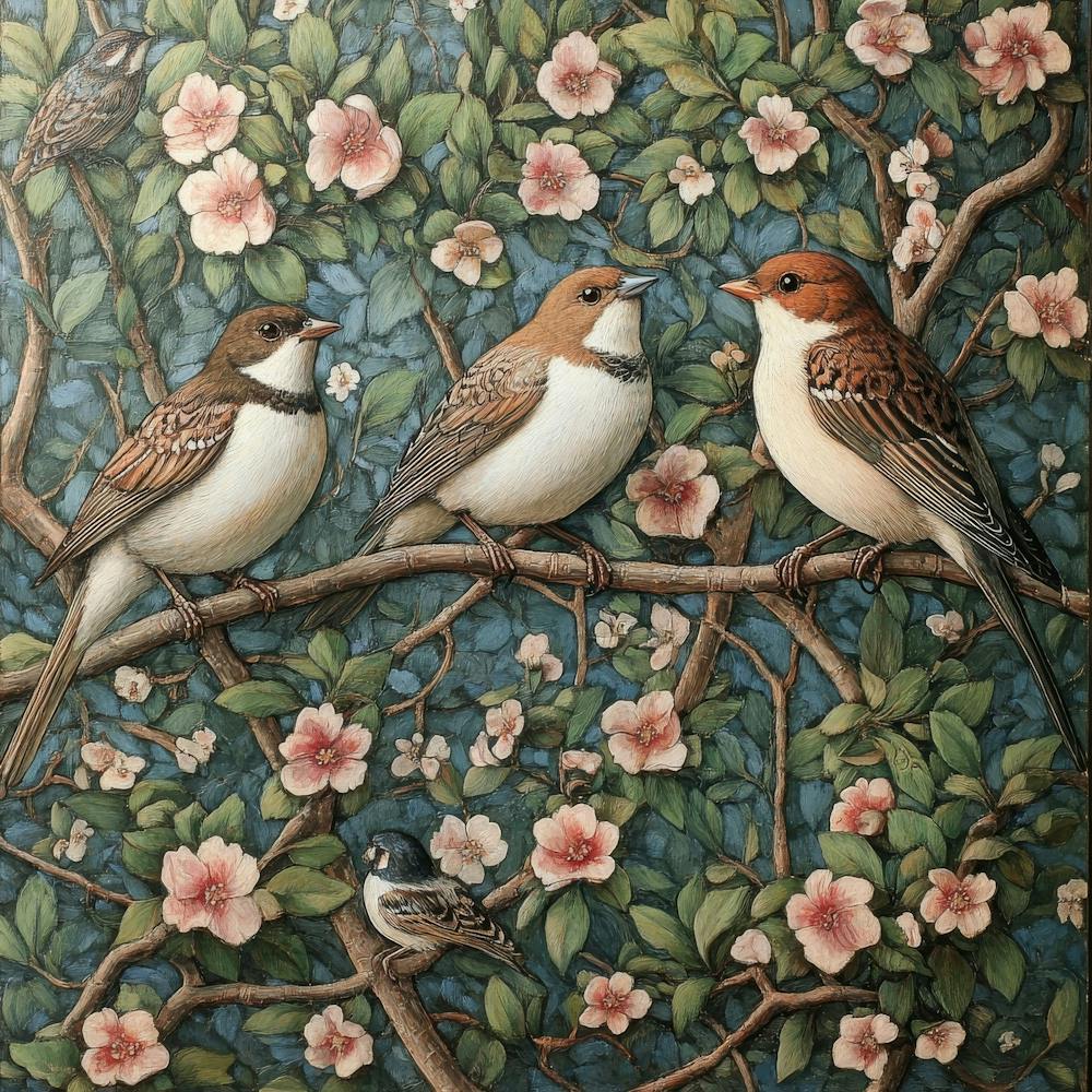 Birds On A Branch Art 1