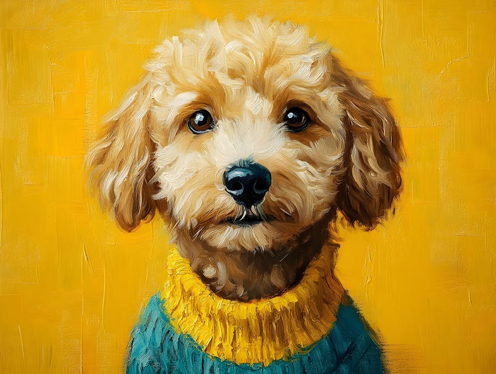 Goldendoodle Yellow And Blue 3
