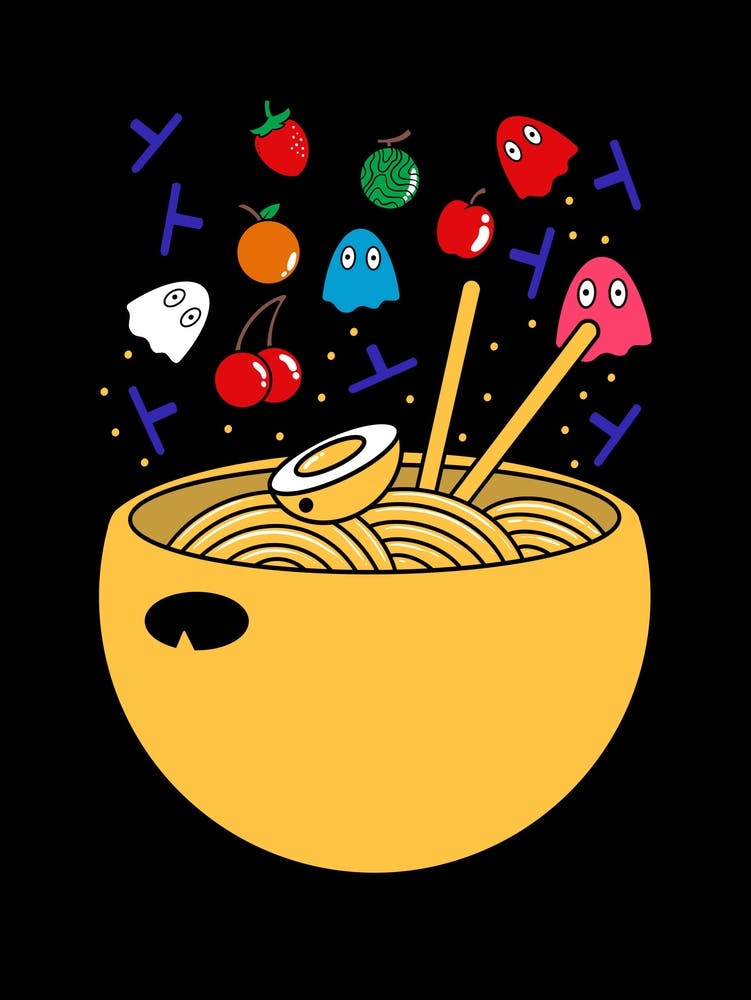 Ramen from Retro Video Games illustrated by artthree