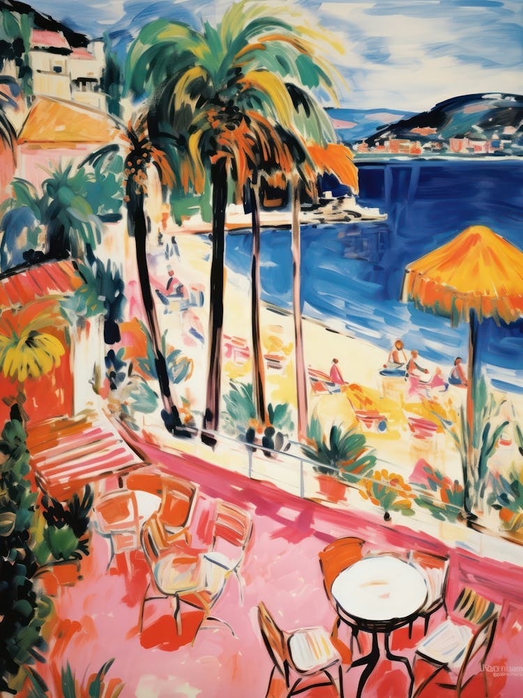 Taormina, Sicily   Italy Beach Club Lido Watercolour 3