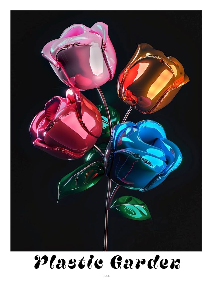 Bright Inflatable Flowers Poster Rose 3