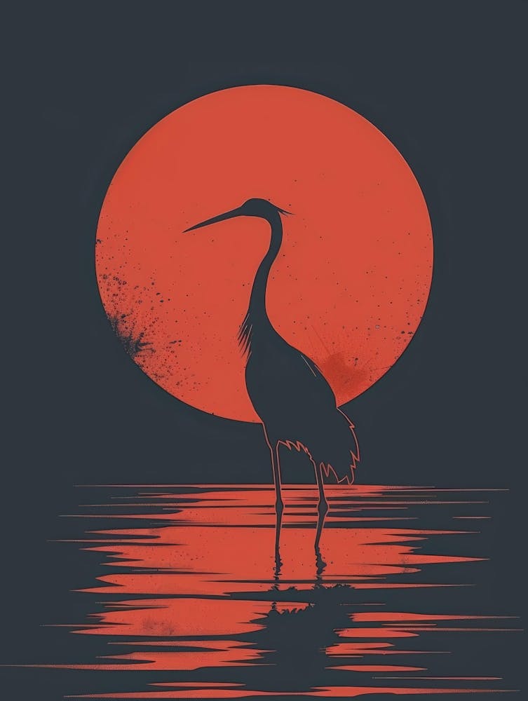Heron At Sunset