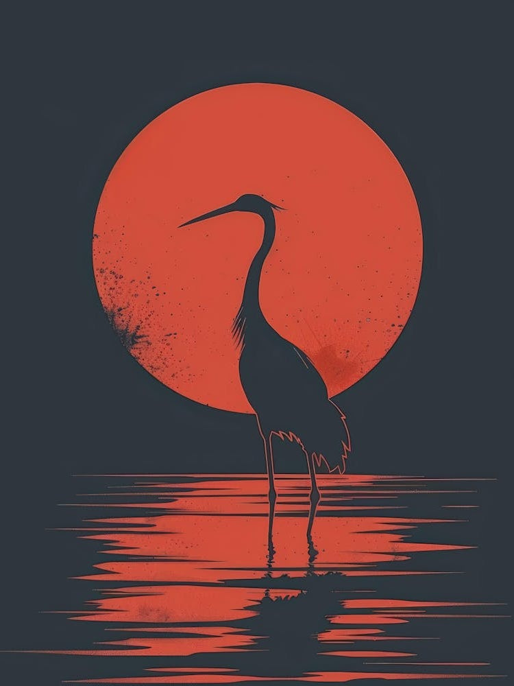 Heron At Sunset