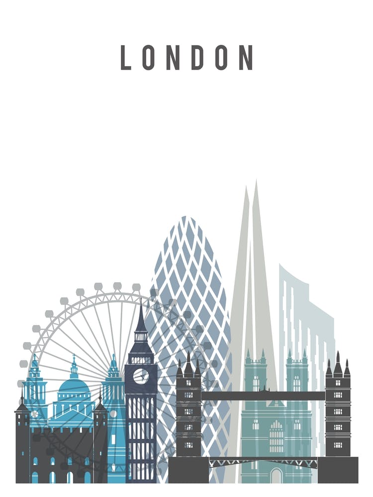 London Skyline In Blue