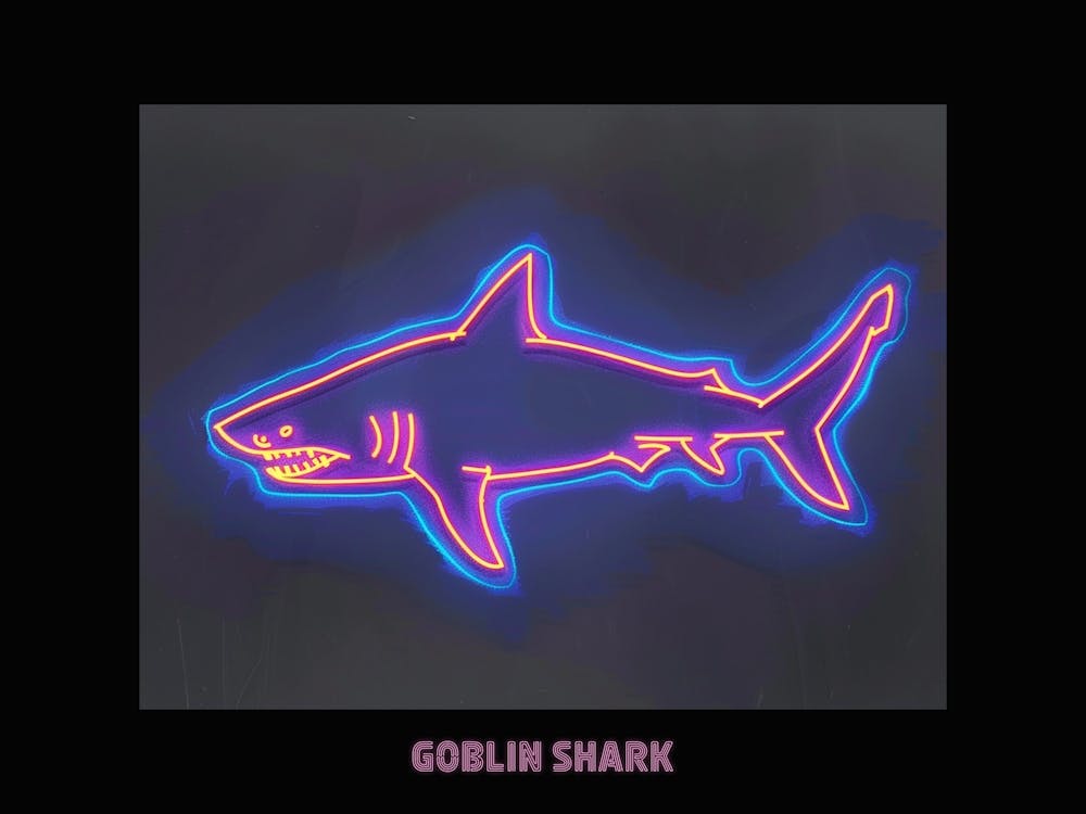 Neon Pink Goblin Shark Poster 1