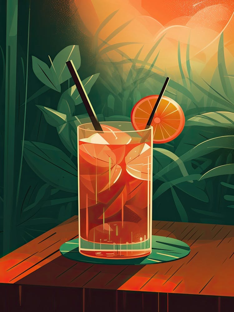 Mai Tai Cocktail Mid Century Modern 1