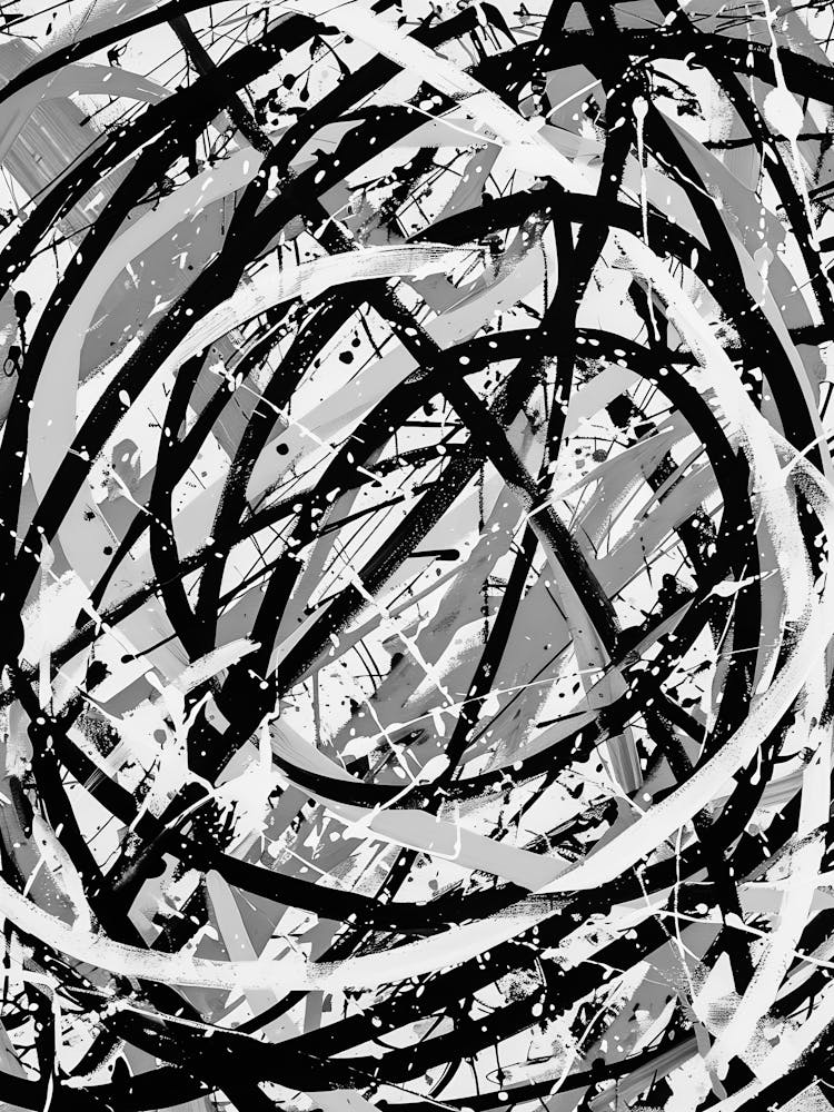 Abstract Black And White Painting