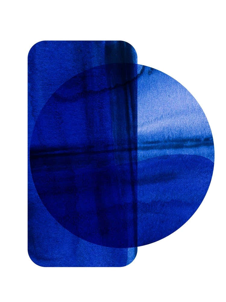 Blue Geometric Watercolour