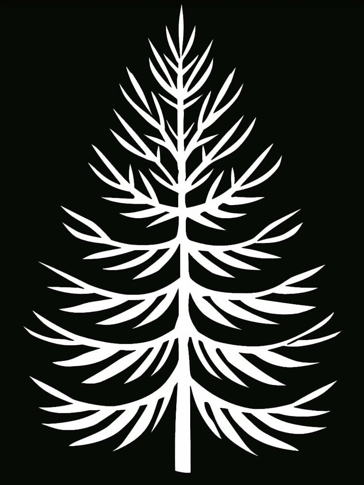 Fir Tree Simple Geometric Nature Stencil 1