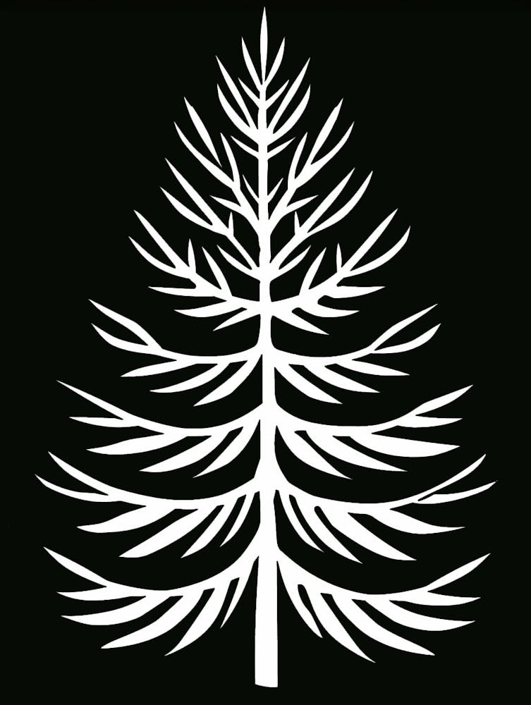 Fir Tree Simple Geometric Nature Stencil 1