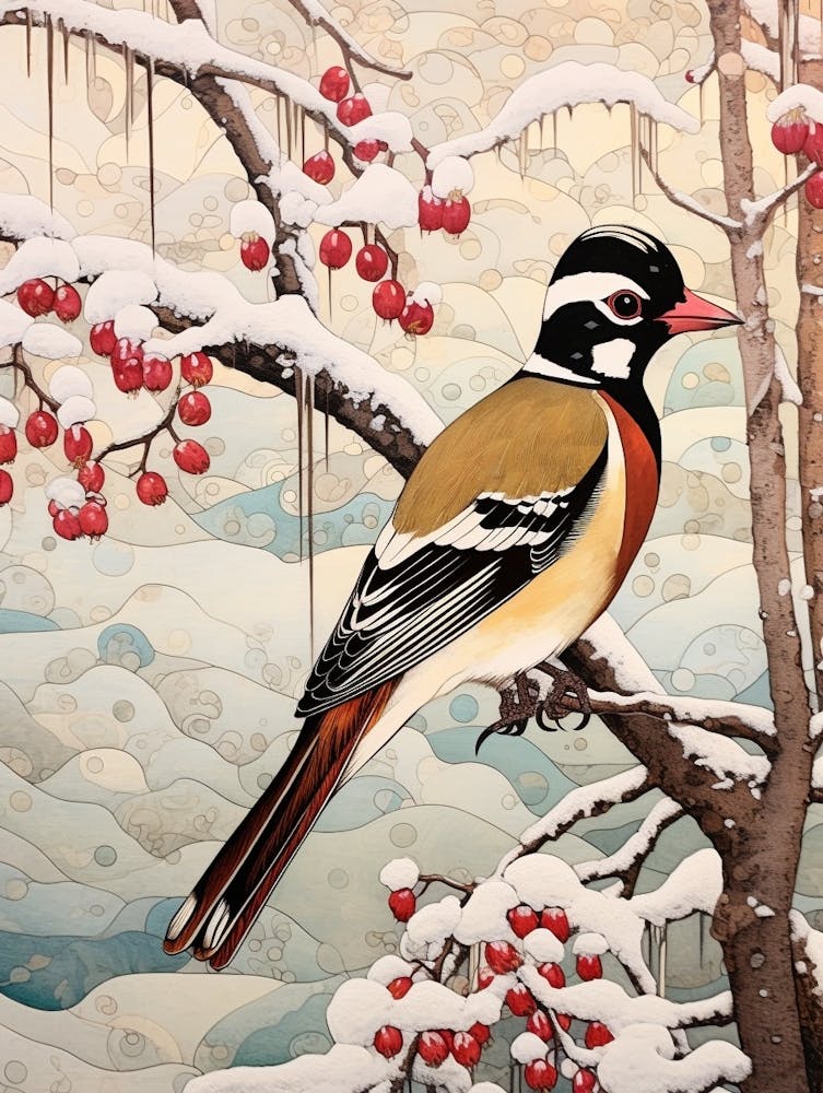 Vogelillustration Baumente 1