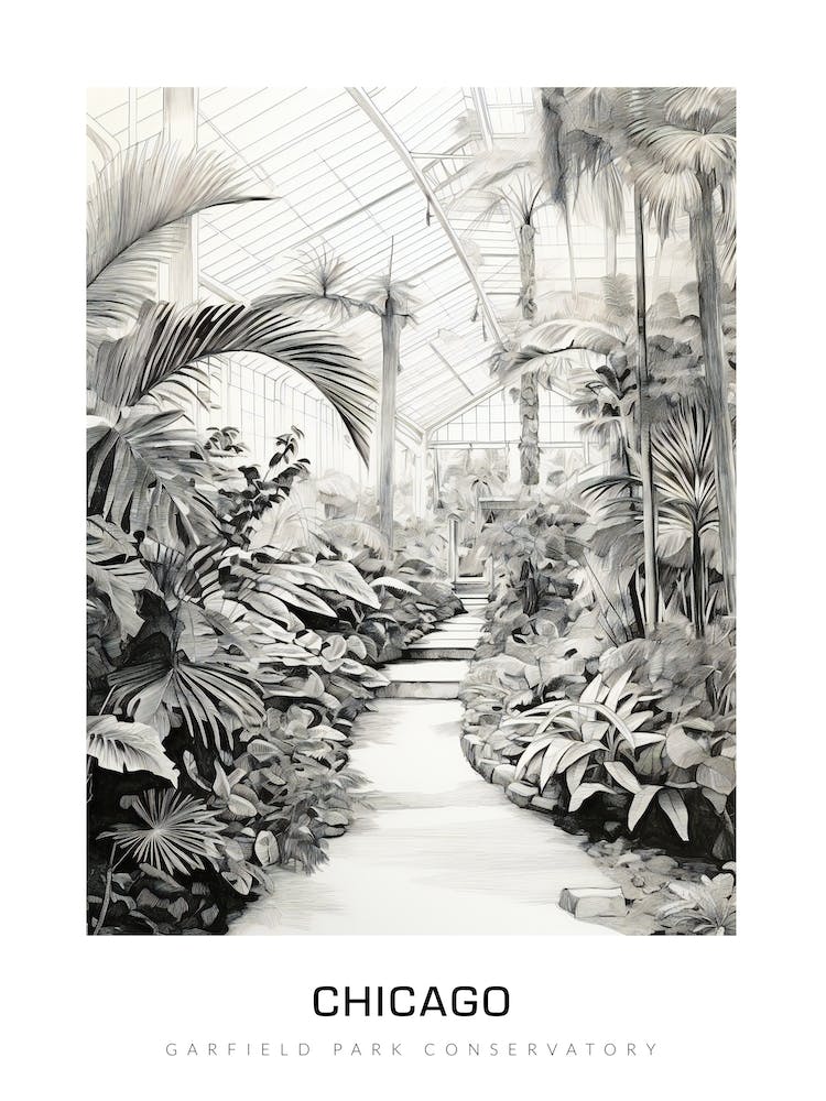 Garfield Park Conservatory 2, Chicago B&W Poster