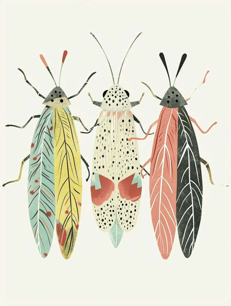 Colourful Insect Illustration Leafhopper 5