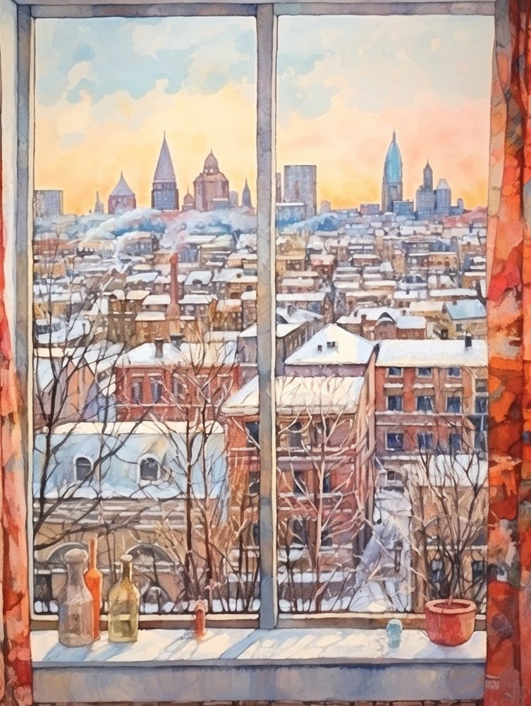 Winter Cityscape Chicago Usa 1