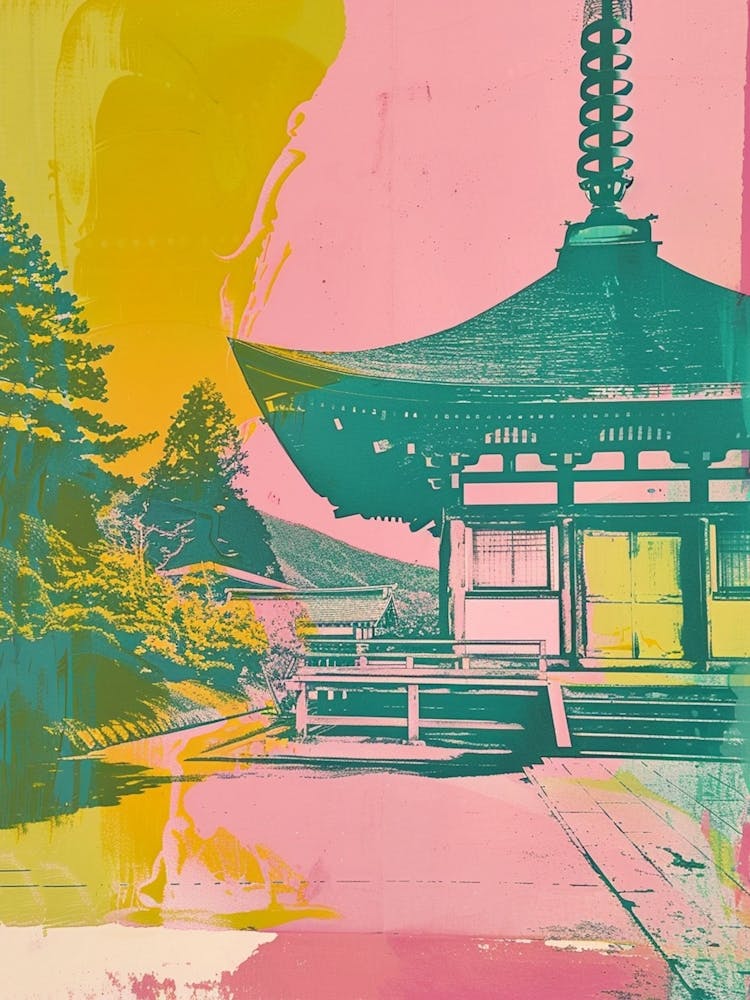 Koyasan Japan Retro Duotone Silkscreen 3