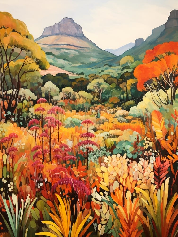 Autumn Gardens Painting Kirstenbosch National Botanical Garden 1