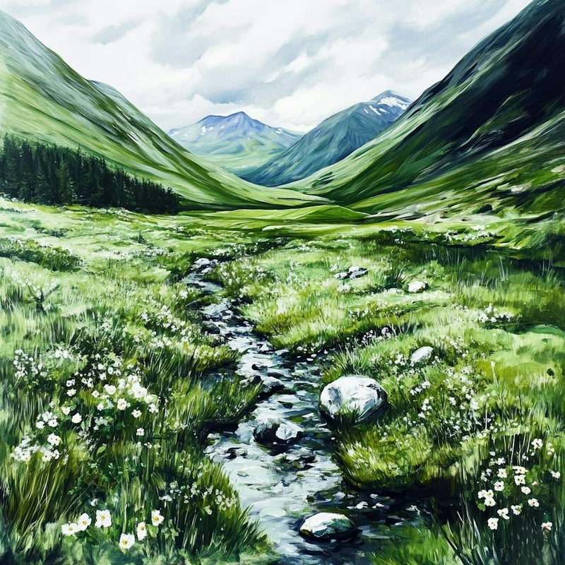 Stream In The Mountains Art