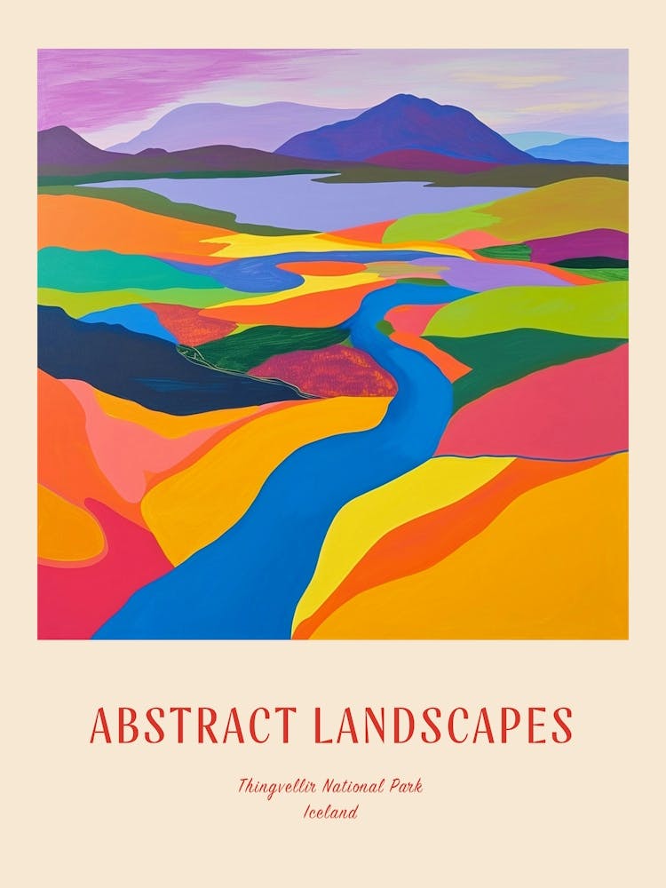 Colourful Abstract Thingvellir National Park Iceland 4 Poster
