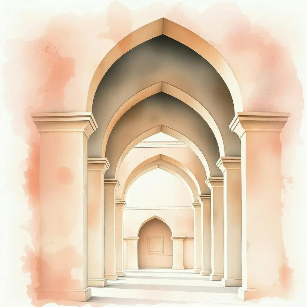 Watercolor Arabic Archway