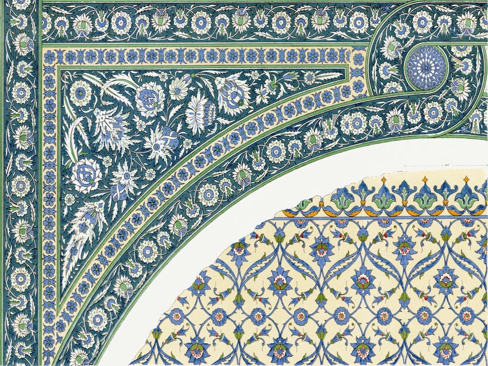 La Decoration Arabe, Plate No,50, Emile Prisses D’Avennes,Digitally Enhanced Lithograph From Own Original 1885