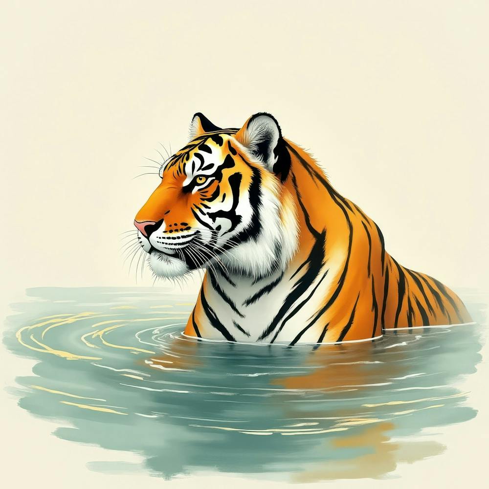 Tiger In Water 1