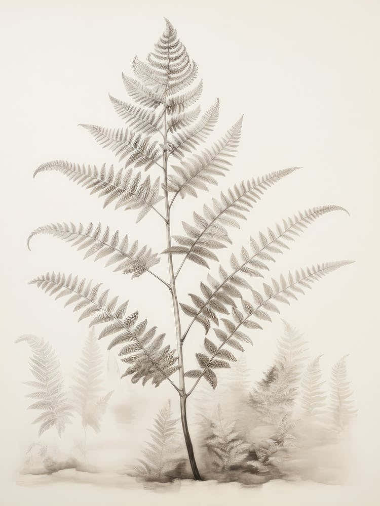 Vintage Fern Drawing