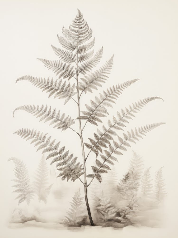 Vintage Fern Drawing