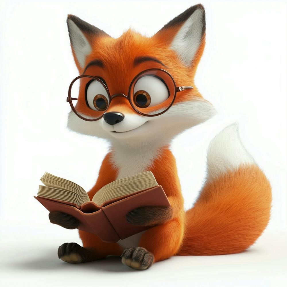 Fuchs liest ein Buch