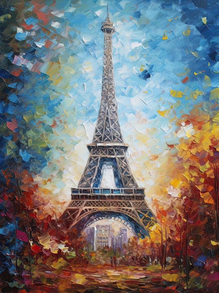 Eiffel Tower Paris France Monet Style 33