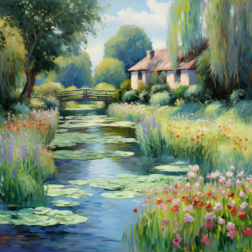 Floral Fantasy: Van Gogh's Brushstroke Oasis