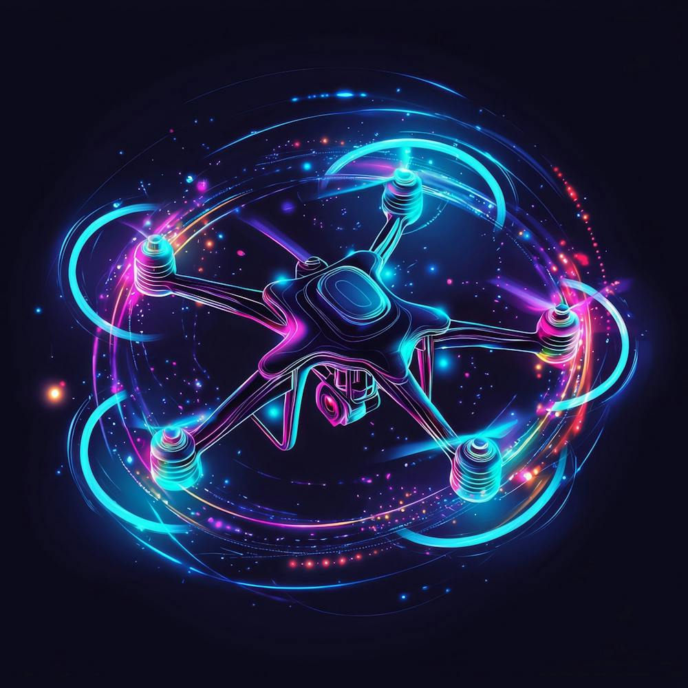 Drone Flying In Space