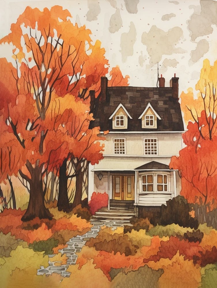 House In The Woods Watercolour 2