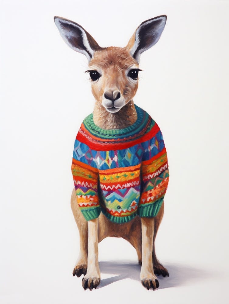 Baby Animal Wearing Sweater Kangaroo 1