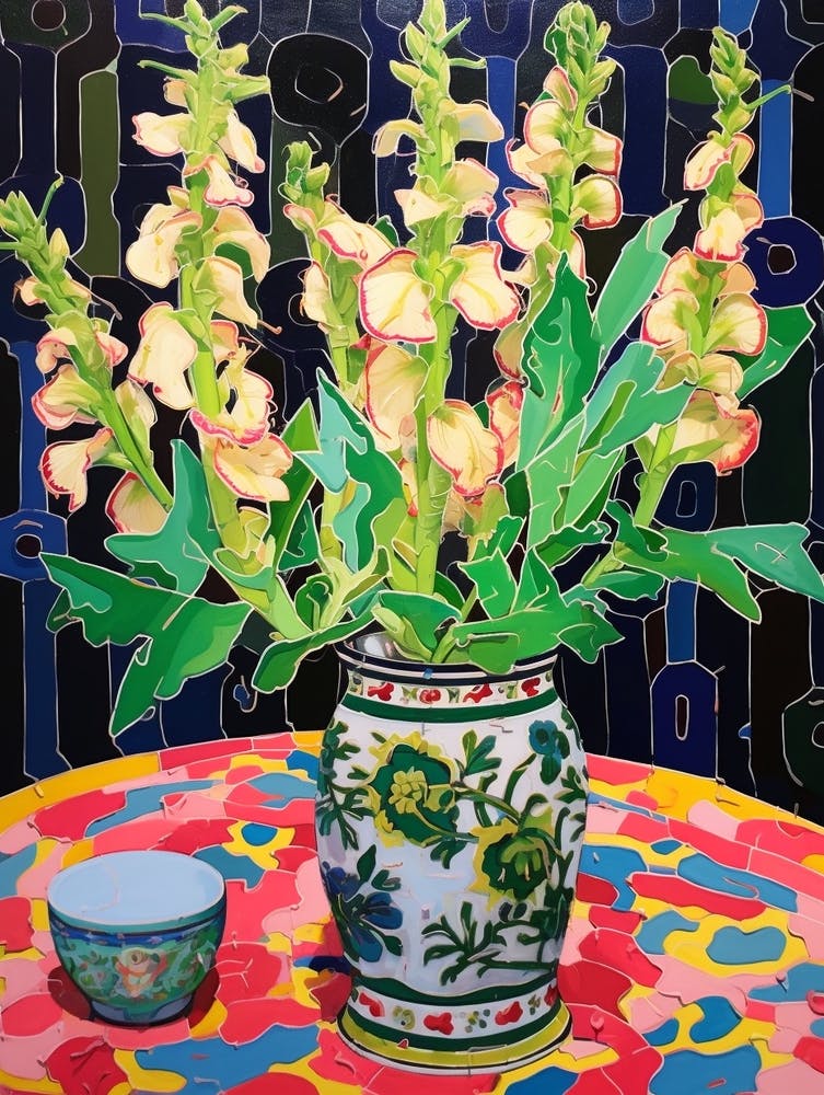 Flowers In A Vase Still Life Painting Snapdragon 4