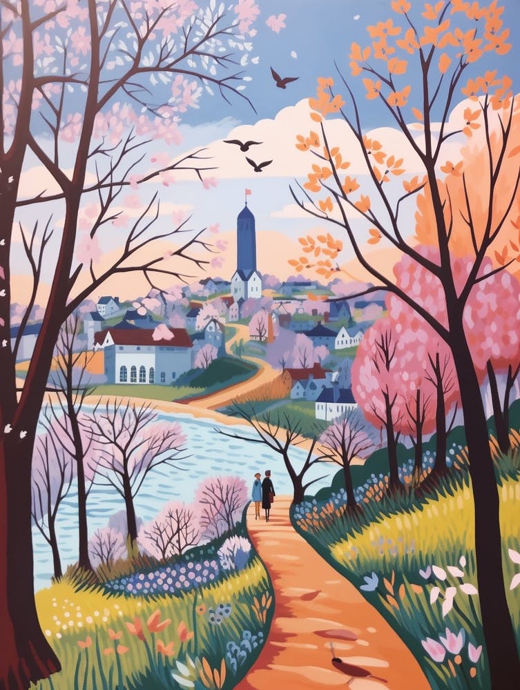 The Thames Path England Hike Illustration