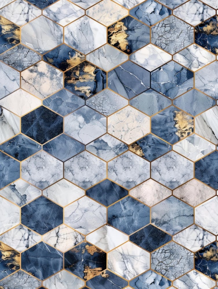 Blue And Gold Marble Wallpaper 3