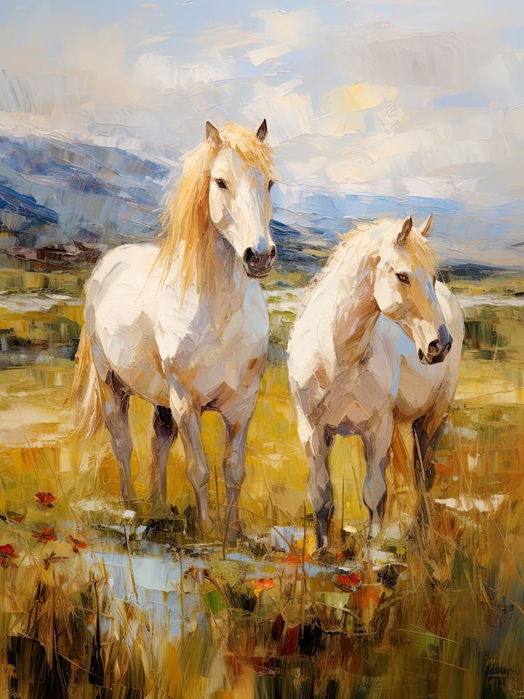 Horses Painting In Scottish Highlands, Scotland 2