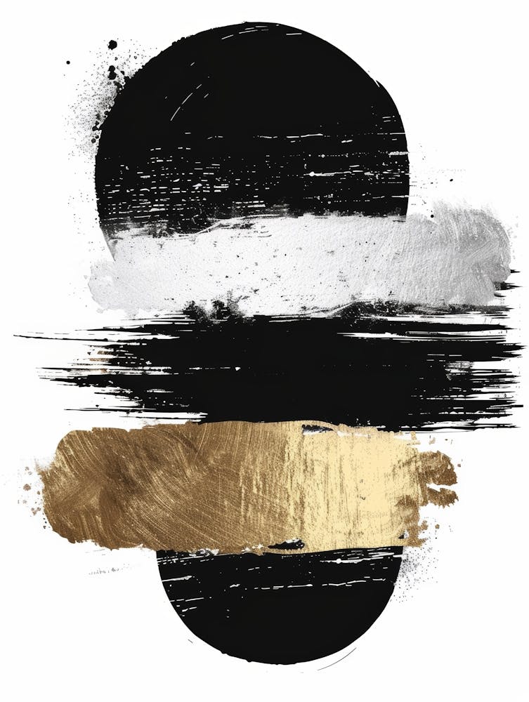 Abstract Black And Gold Painting 88