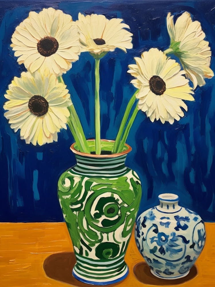 Flowers In A Vase Still Life Painting Daisy 2