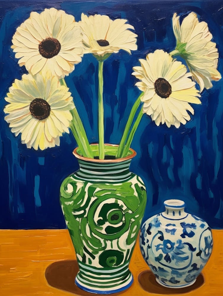 Flowers In A Vase Still Life Painting Daisy 2