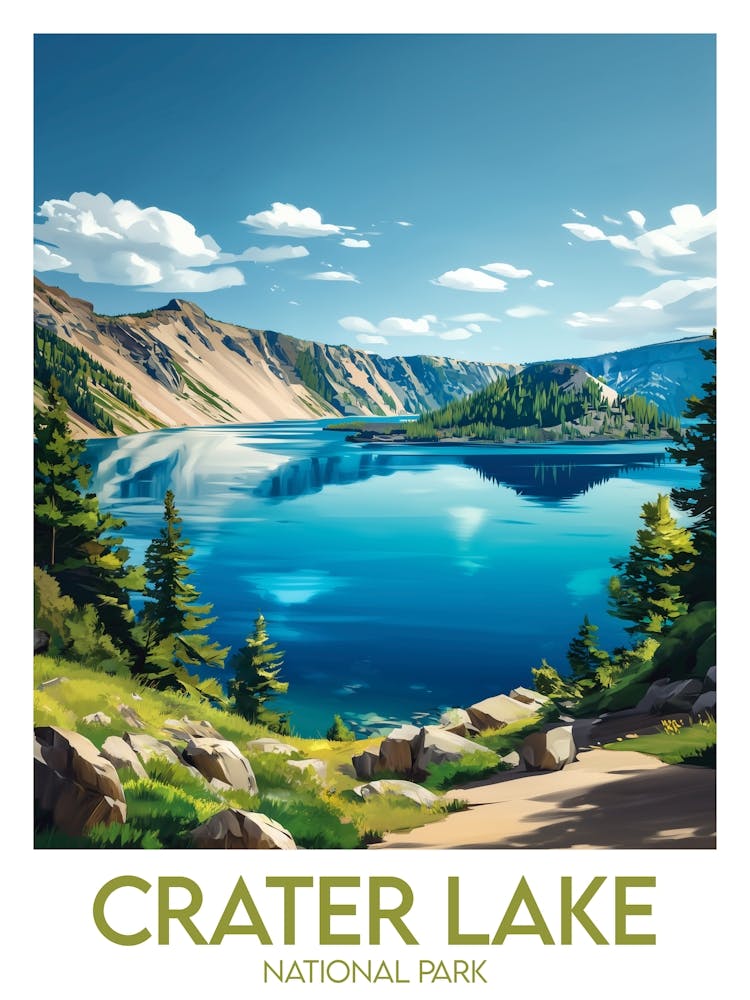 Affiche de voyage Crater Lake National Park