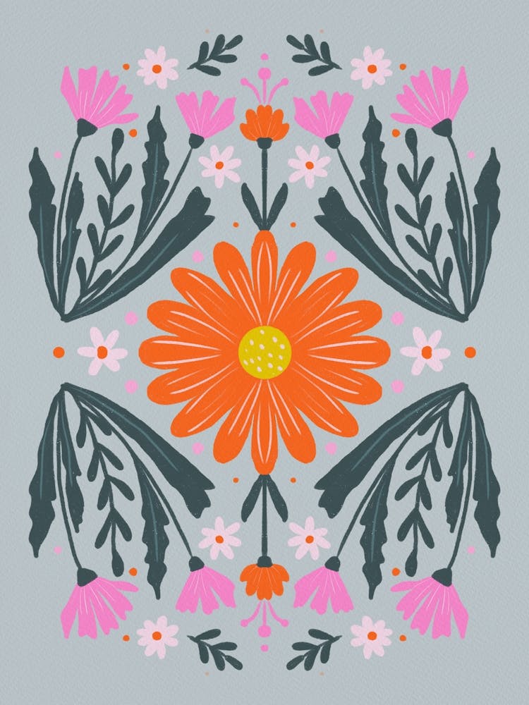 Orange And Pink Flowers