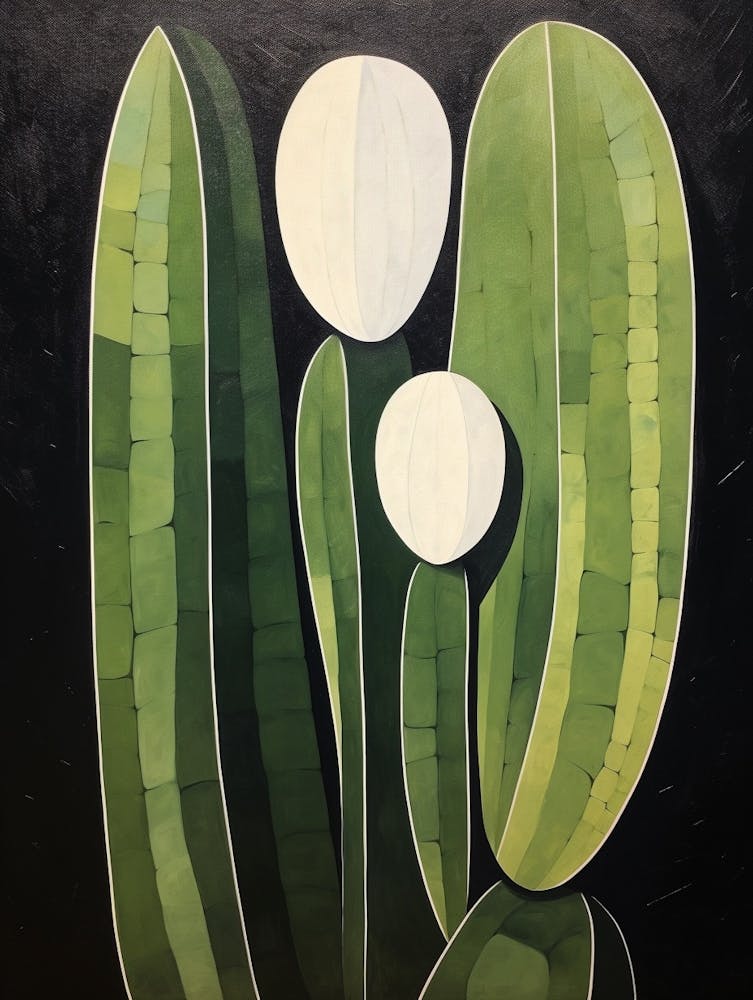 Modern Abstract Cactus Painting Carnegiea Gigantea Cactus 5