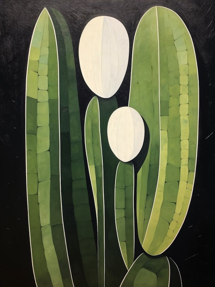 Modern Abstract Cactus Painting Carnegiea Gigantea Cactus 5