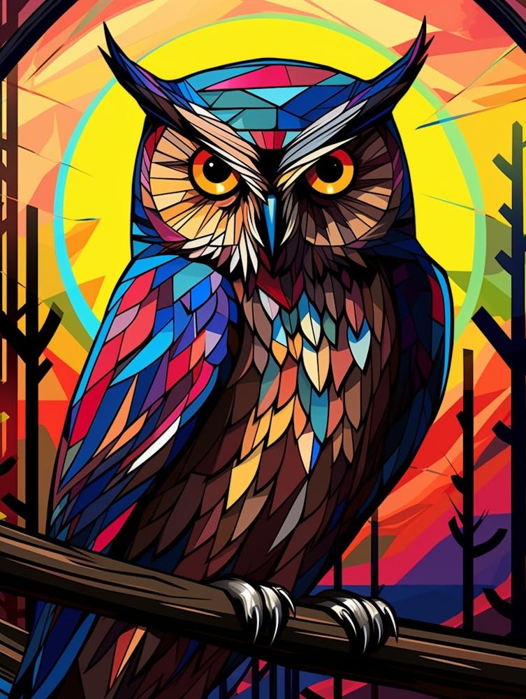 Owl Abstract Pop Art 2