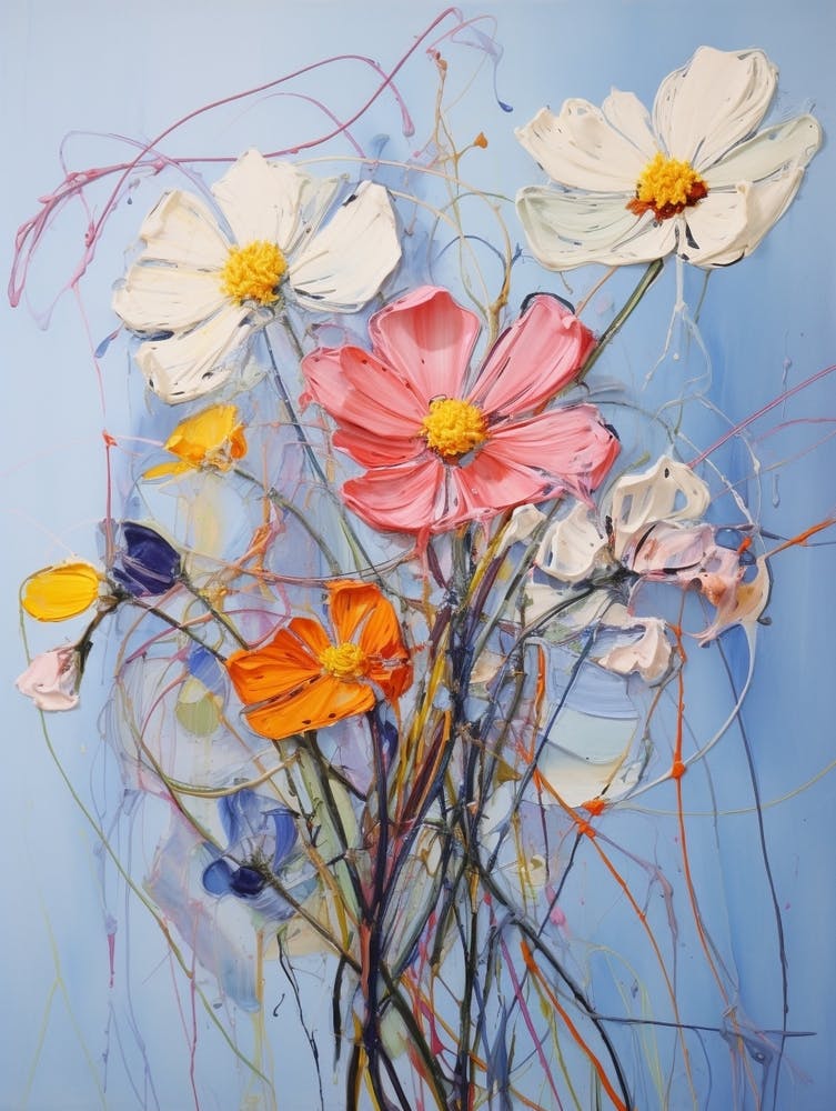 Abstract Flower Painting Cosmos 2