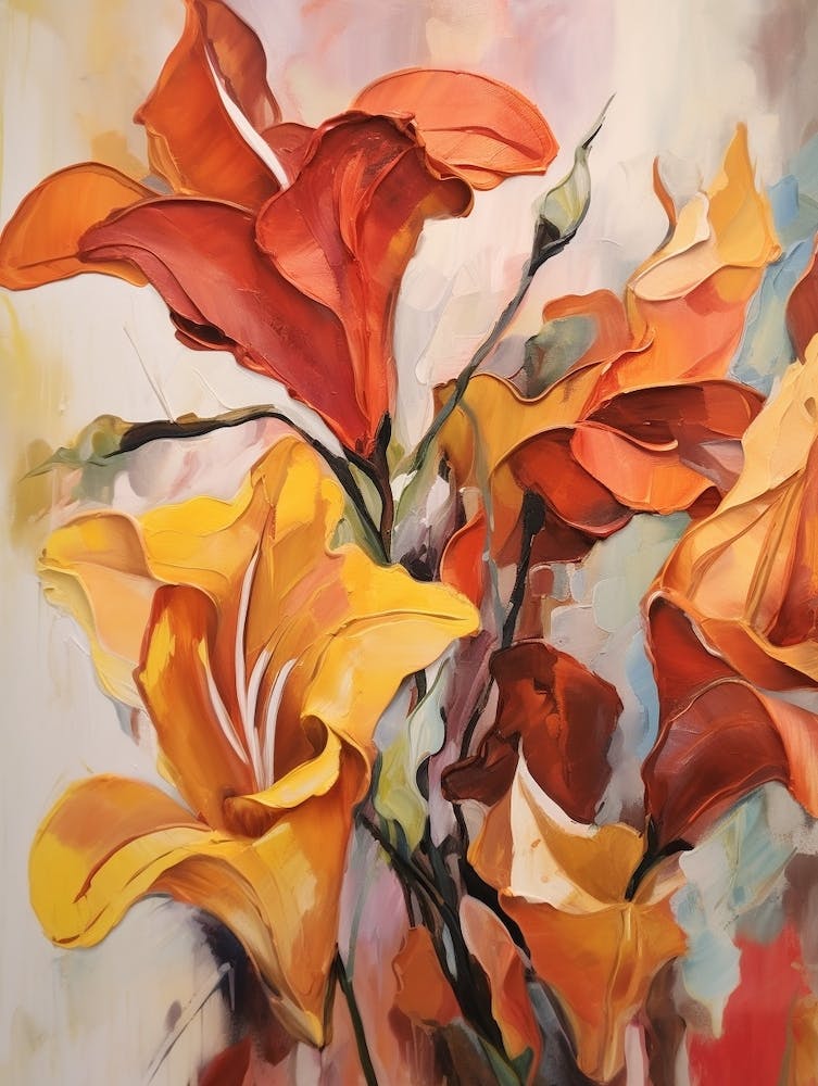 Fall Flower Painting Gloriosa Lily 1