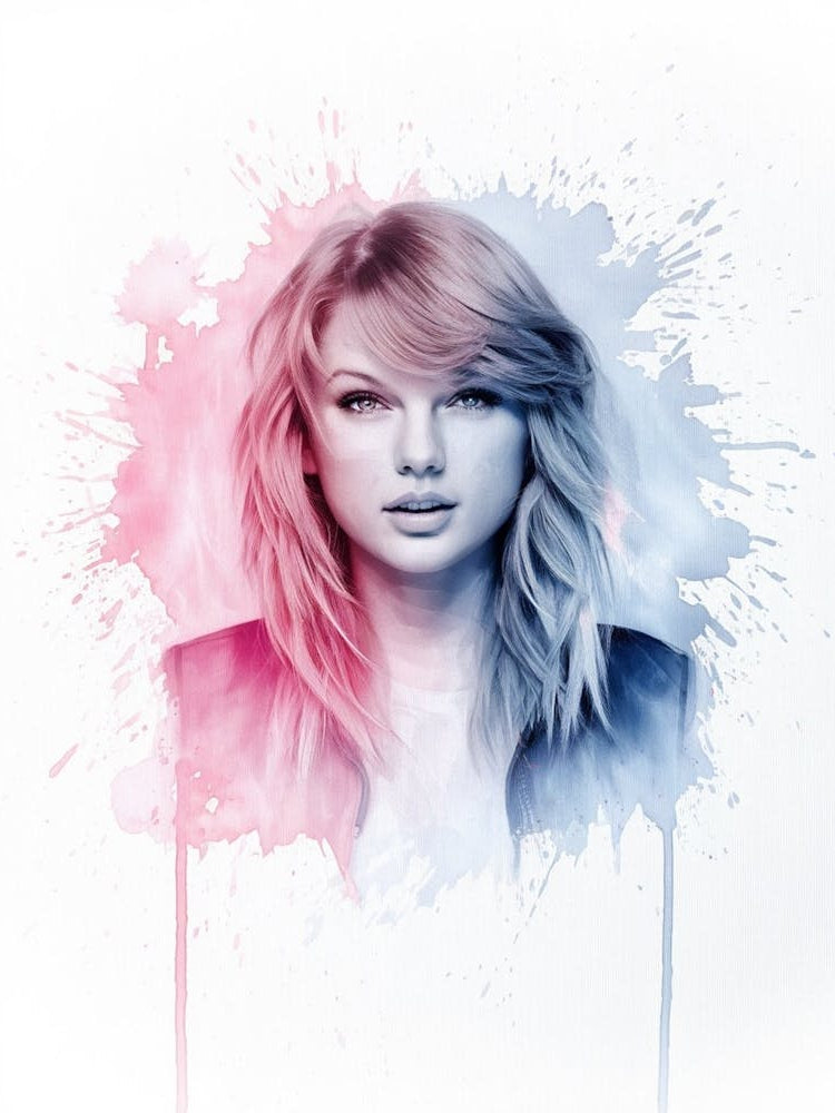 Taylor Swift portrait watercolour